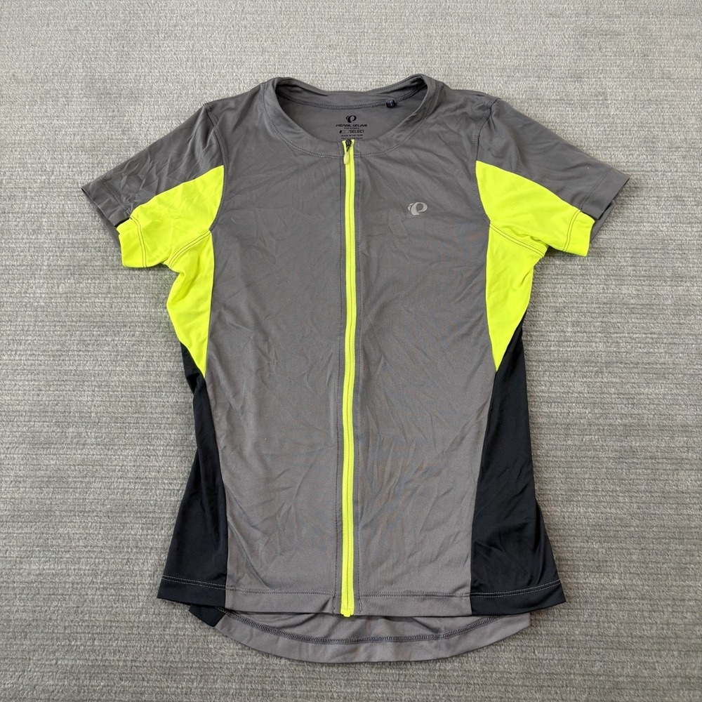 Pearl Izumi Select Cycling Jersey For Women M Gray Yellow Colorblock Biking